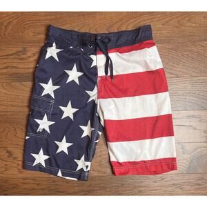 American Flag Swim Trunks USA Patriotic Stars Stripes Swimsuit‎ Shorts